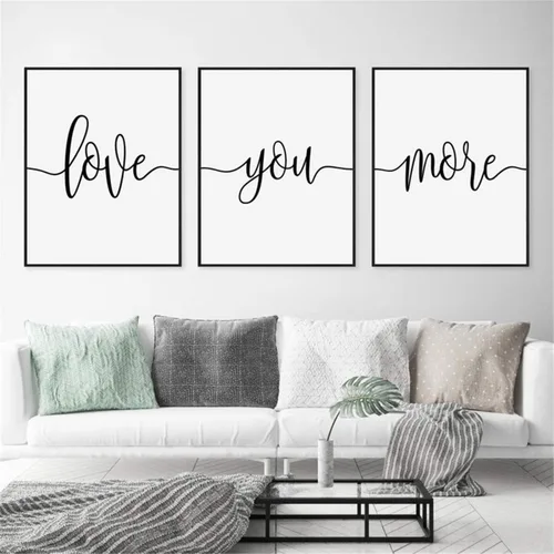 Vista 15 de NATVVA Pósteres de lienzo blanco y negro con texto en inglés "Eat Pray Love", impresiones artísticas de 3 piezas con marco interior de madera