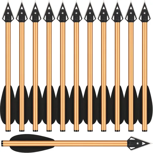 Vista 10 de Mini pernos de ballesta de aluminio, flechas de ballesta de 6.3 pulgadas, puntas afiladas de cabeza ancha, flechas de caza para 50-80 libras, mini