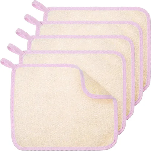 Vista 14 de Tatuo 5 paños exfoliantes para el rostro y el cuerpo, tejido de toalla para el baño, exfoliante, masaje, paño de baño para mujeres y hombres, 10.63