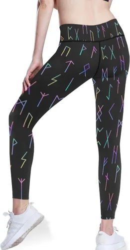 Vista 2 de Rainbow Magic Rune Symbols Witch High Waisted Yoga Pants for Women Fashion Buttery Soft Leggings for Gym Outfits XS