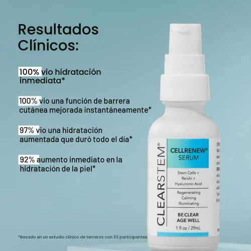Vista 4 de CLEARstem CELLRENEW - Suero facial con células madre y ácido hialurónico, 1 onza