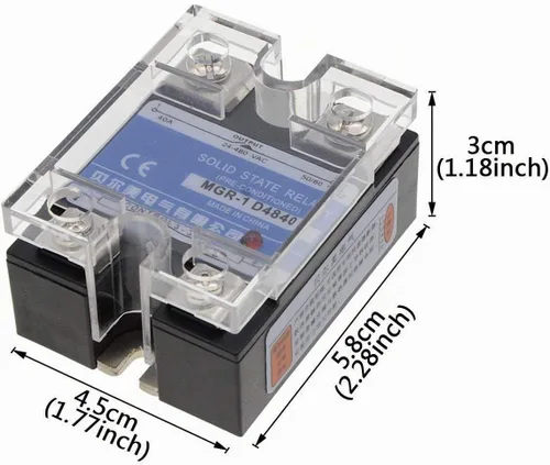 Vista 4 de REX-C100 - Controladores de termostato de temperatura digital inteligente PID LED, 100 - 240 VAC, sensor K, relé de estado sólido de 40 A, disipador