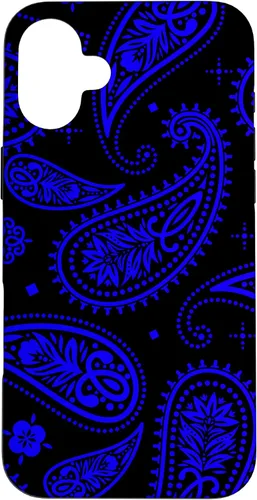 Vista 23 de Black Blue Paisley Bandana Vintage Floral Boho Pattern Case for iPhone 17