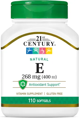Vista 7 de 21st Century Cápsulas blandas E 400 I.U. (Dl-Alpha), 250 unidades Vitamin E 400 IU Softgels, Antioxidant, Heart & Immune Support, Easy-To-Take
