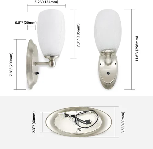 Vista 6 de Dream lighting Luces LED de pared de vidrio CC de 12 voltios para RV, remolque, quinta rueda, barco, aplique de pared de vidrio para iluminación