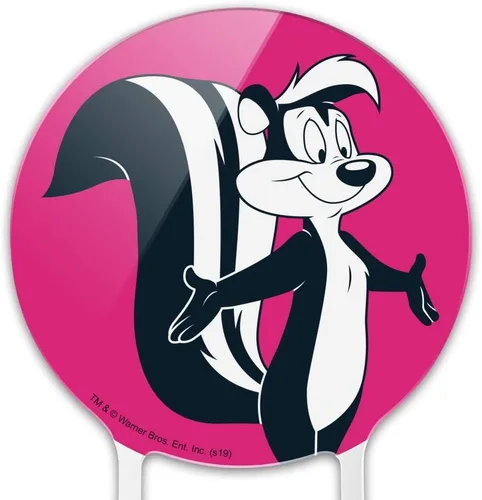Vista 3 de Decoración acrílica para tartas de Looney Tunes, Pepe Le Pew, decoración de fiesta para boda, aniversario, cumpleaños, graduación