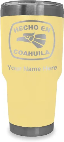 Vista 8 de LaserGram Vaso aislado al vacío de 20 onzas, hecho en coahuila, grabado personalizado incluido (negro) Engraved Gift, Vacuum Insulated Stainless