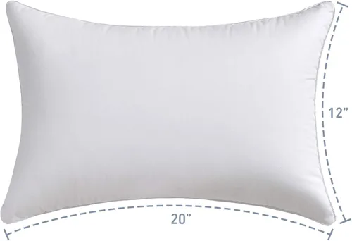 Vista 4 de Oubonun Paquete de 2 rellenos de almohada lumbar de 12 x 20 pulgadas, 100% algodón, transpirable, funda rectangular de cojín cuadrado, cojines