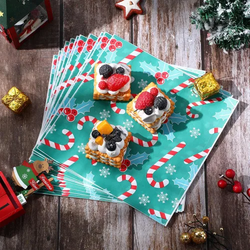 Vista 6 de Yahenda 150 piezas de papel de cera de Navidad, hojas de papel de pergamino decorativo impermeable para panadería, resistente a la grasa