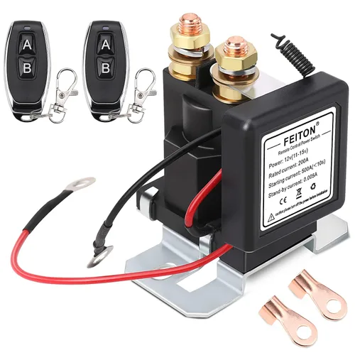 Vista 8 de Interruptor de Desconexión Remota de Batería de 12V, Interruptor de Corte de Batería para Automóvil, Control Remoto Mejorado de 200A, Interruptor