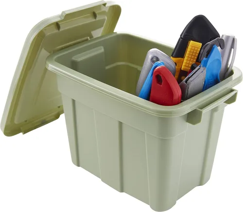 Vista 9 de Organize Your Home Contenedores de almacenamiento coloridos para espacios pequeños con tapas, paquete de 6, recipientes de plástico pequeños