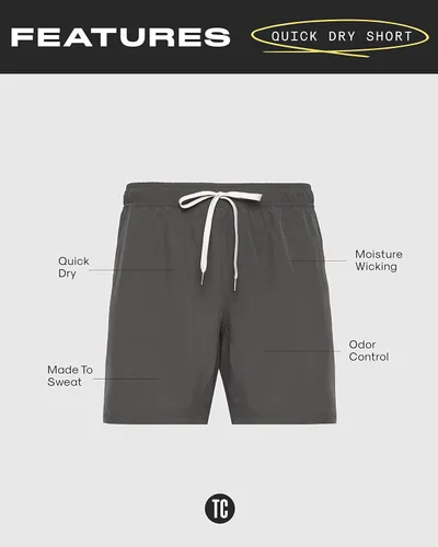 Vista 6 de True Classic Pantalones cortos deportivos de secado rápido para hombre, pantalones cortos deportivos de primera calidad, pantalones cortos