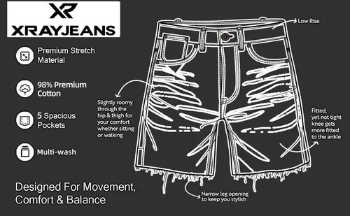 Vista 6 de X RAY Pantalones cortos para bebés y niños pequeños, cintura elástica, rasgados, moto, desgastados, pantalones cortos de mezclilla elásticos