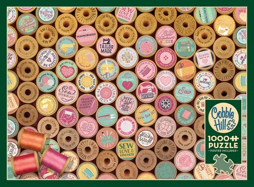 Vista 5 de Cobble Hill - Rompecabezas de 1000 piezas - ¡Sew Happy! - Póster de muestra incluido