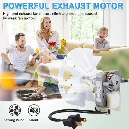 Vista 2 de WKZO S97012038 Motor de ventilador de ventilación de baño y ventilador de techo Kit de motores eléctricos de repuesto para Nu-Tone Br-oan 659 662