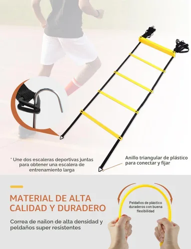 Vista 3 de GHB Pro Agility Ladder 12 Rung 20ft 6 Cones