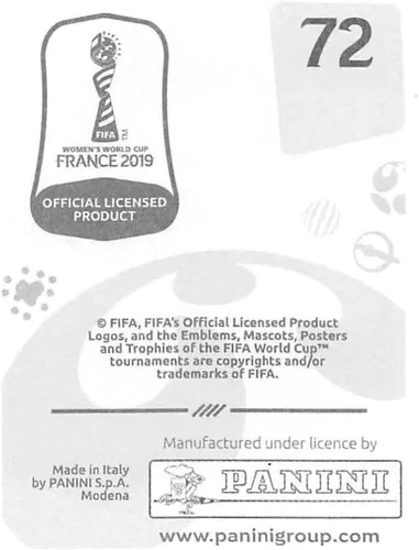 Vista 2 de Panini FIFA - Calcomanías para álbumes de la Copa Mundial Femenina de Francia 2019 (solo adhesivo individual) Fútbol #72 Synne Skinnes Hansen