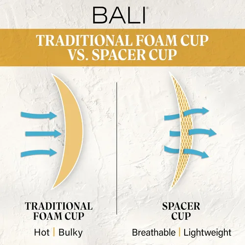Vista 5 de Bali Brasier sin costuras con aros para mujer, One Smooth U Brasieres con aros moldeadores para mujeres, tirantes convertibles, ultraligero