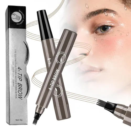 Vista 7 de 2 lápices de cejas Microblading para mujer, lápiz de cejas Microblading impermeable mejorado con 4 tenedores, lápices mágicos de cejas mágicos