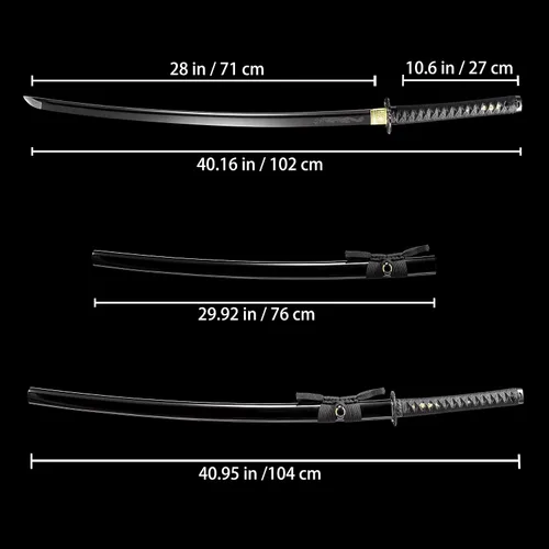 Vista 2 de Samurai Katana Espada hecha a mano de acero de alto carbono 1095 Japonesa Real Katana Espada de Espiga Completa Afilada