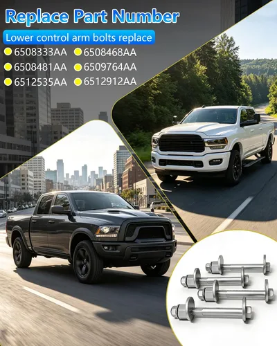 Vista 3 de 4 pernos y tuercas de leva para brazo de control inferior delantero para Dodge Ram