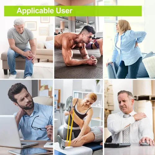 Vista 8 de AUVON Unidad TENS EMS de doble canal, 24 modos, estimulador muscular para aliviar el dolor, masajeador de máquina TENS recargable con 12