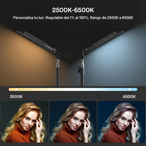 Vista 3 de RALENO Paquete de 2 paneles de luz de video LED de 13 pulgadas con soporte