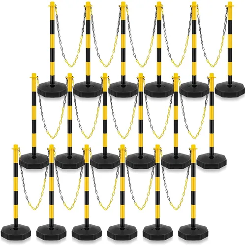 Vista 8 de Konohan Paquete de 6 delineadores de cono de estacionamiento de 34 pulgadas, juego de puntal de plástico para poste de tráfico, barrera de blanco