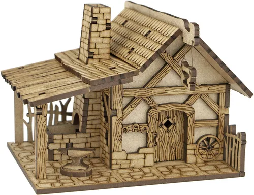 Vista 7 de Terreno de Fantasía de Pueblo TowerRex 28mm para Warhammer, Pathfinder, D&D