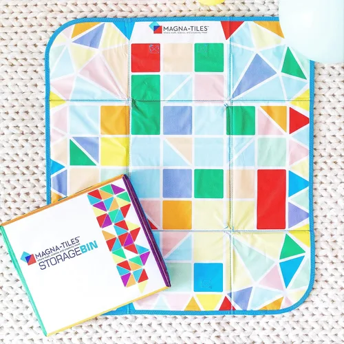 Vista 4 de Cubo de almacenamiento y alfombrilla de juegos interactiva MAGNA-TILES, La marca ORIGINAL de construcción magnética