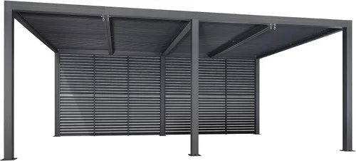 Vista 13 de PURPLE LEAF - Accesorio para pérgola con persiana, rejilla de aluminio 94AS de 3 paneles para privacidad óptima y control de la luz solar, pared