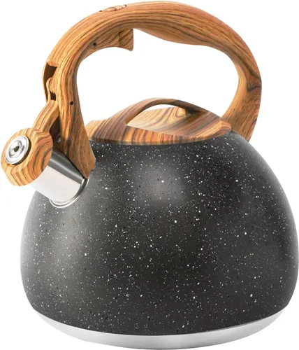 Vista 8 de Hervidor de Té Foedo para Estufa, Teteras Silbantes de 2.6 Cuartos para Estufa, Mango Plegable Resistente al Calor, Tetera Bonita (Beige)