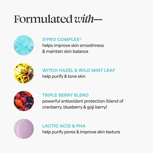 Vista 4 de TULA Skin Care - Tónico tónico clarificante sin alcohol – Tónico facial para exfoliar y apretar suavemente los poros, contiene hamamelis
