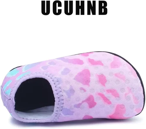 Vista 4 de UCUHNB Zapatos para niños y niñas, zapatos deportivos acuáticos para exteriores, secado rápido, descalzos, para playa, transpirables, para caminar