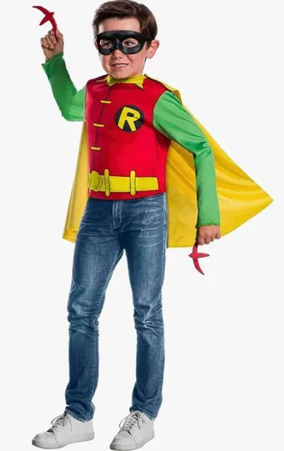 Vista 10 de Rubie's DC Comics - Juego de 21 piezas de superhéroe con Superman, Flash, Batman y Robin incluye capas, camisetas de disfraces, máscaras y accesorios