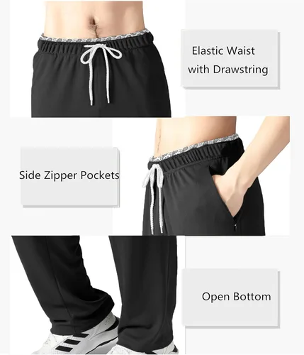 Vista 46 de Pantalones deportivos para hombre con bolsillos con cremallera, pantalones deportivos ligeros, pantalones de entrenamiento holgados atléticos
