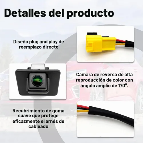 Vista 3 de Cámara de Espejo Retrovisor Trasero 95760-2T002 Compatible Solo con Kia Optima 2011 2012 2013 y Kia Optima Hybrid 2.4L 2011 2012 2013, Cámara