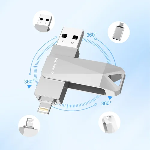 Vista 6 de Unidad flash USB para iPhone de 512 GB con certificación MFi de Apple, unidad de pulgar para iPhone, memoria para iPad/iPhone/computadora, disco