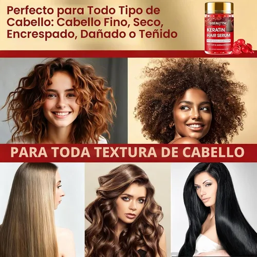 Vista 7 de Tratamiento capilar de queratina, suero capilar para cabello encrespado y seco dañado, cápsulas de aceite para el cabello con queratina, aceite