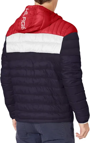 Vista 2 de Tommy Hilfiger - Chaqueta acolchada con capucha, resistente al agua, Ultra Loft para hombre