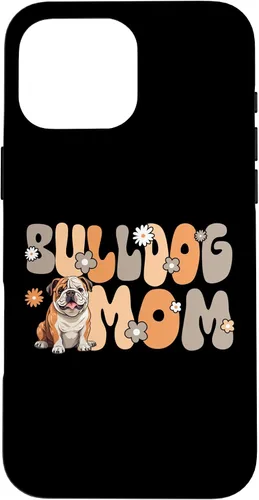 Vista 19 de Funda para iPhone 16 Bulldog Inglés Groovy World's Best English Bulldog Mom