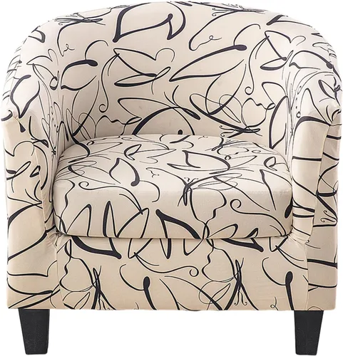 Vista 20 de CRFATOP - Funda elástica para sillón de club (2 piezas) 1 Club Cover & 1 Cushion Cover, Soft Round Tub Sofa Covers, Pet Friendly, Washable