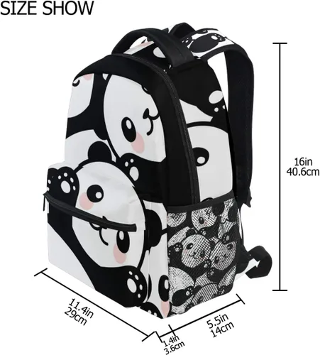 Vista 62 de ATTX Linda mochila con diseño de panda para niños y niñas, Panda-h, Ciclismo