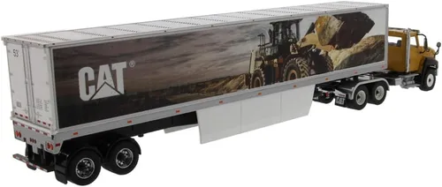 Vista 2 de Tractor de cabina de día Caterpillar CT660 con remolques murales - Diecast Masters - 85666