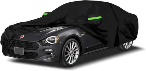 Vista 22 de Fundas impermeables para automóvil de repuesto para Fiat 1957-1975 500/500L/500F, 6 capas para todo tipo de clima, funda de automóvil con puerta