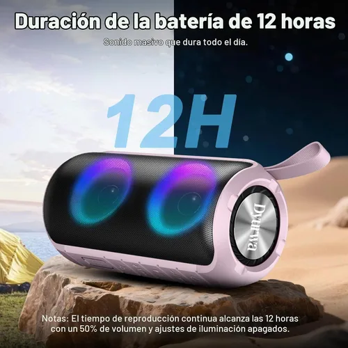 Vista 7 de Altavoz Bluetooth, altavoz inalámbrico portátil 2026, 24 W súper fuerte, emparejamiento TWS, luces RGB coloridas, IPX7 impermeable, tiempo