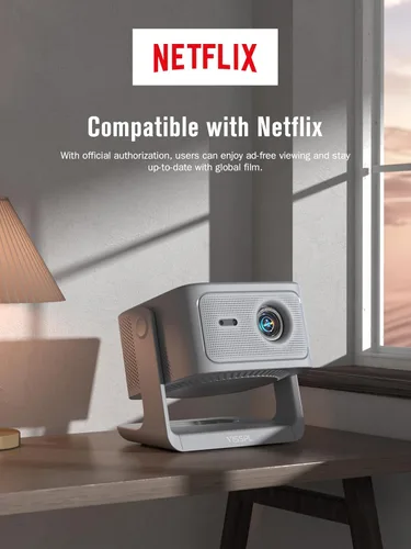 Vista 7 de 【Ahora con Netflix y 3000 ANSI】Proyector inteligente 4K con WiFi y Bluetooth, VISSPL 3D Dolby Audio y Auto Focus Proyector portátil para exteriores