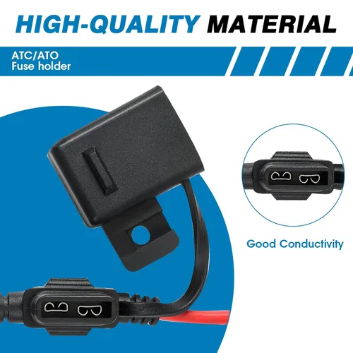 Vista 3 de GLOSO Portafusibles en línea Black Blade Disyuntor Titular Automotriz ATC/ATO Impermeable Paquete de 3 para E39/E37