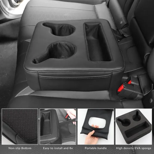Vista 4 de MARCHFA Portavasos para el asiento trasero del automóvil, SUV, portavasos para asiento trasero, soporte para bebidas, organizador de asiento trasero