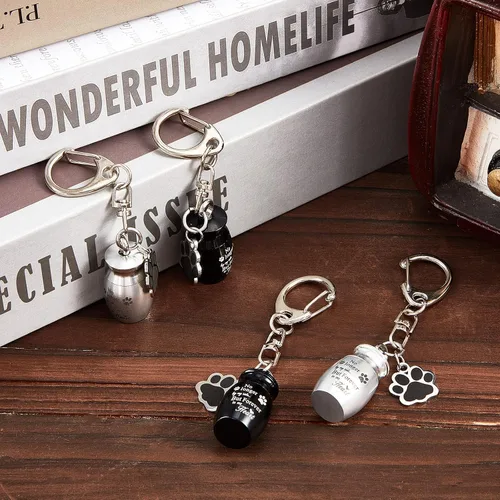 Vista 6 de Sasylvia Llavero de urna para mascotas, llavero para cenizas de mascotas, joyería de cremación de recuerdo de perros, joyería de acero inoxidable